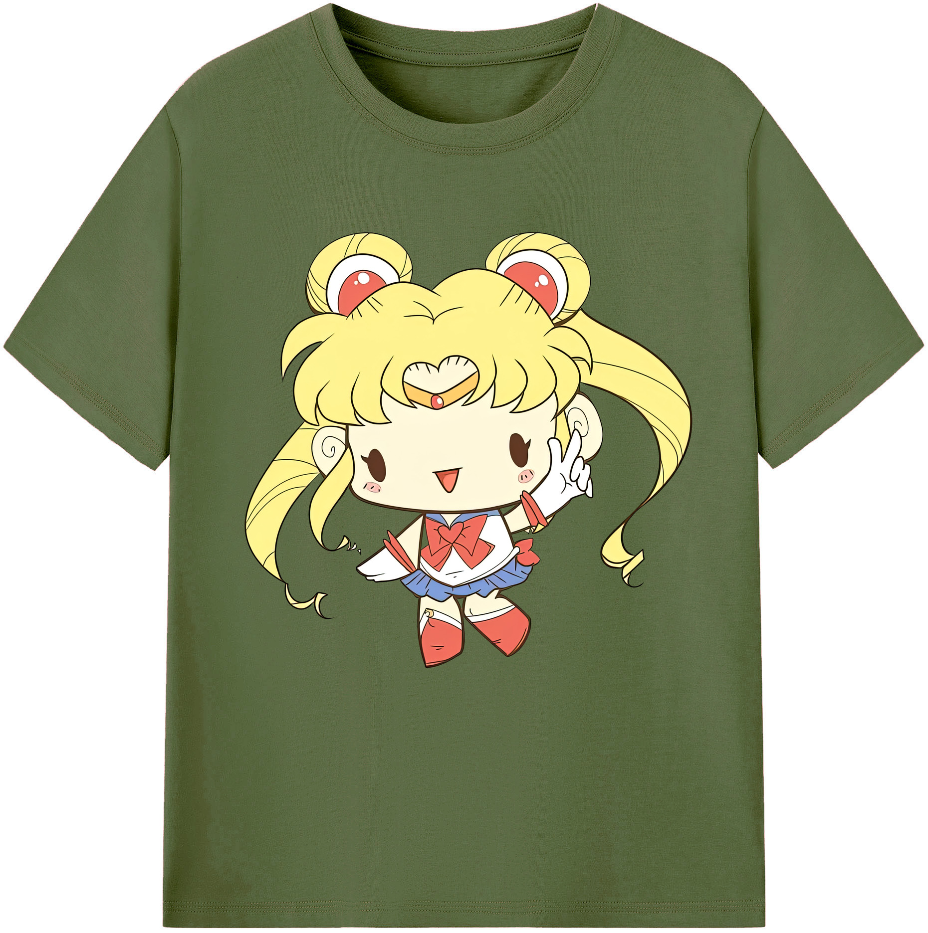 （画像用） 美少女戦士セーラームーン 月野 うさぎ つきの うさぎ Sailor Moon Tsukino Usagi 綿100％半袖Tシャツ（フロントプリント）